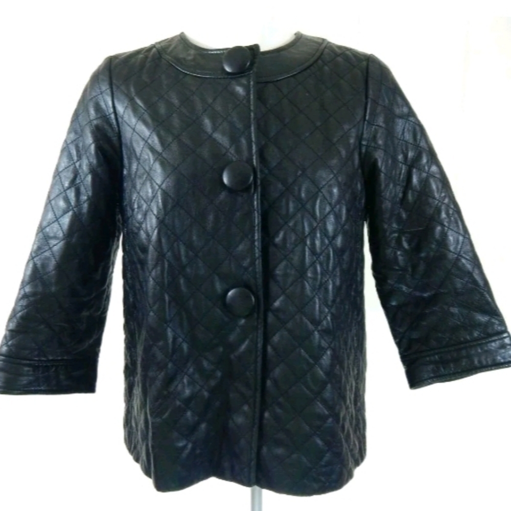 Vince Quilted Leather‎ Swing Jacket